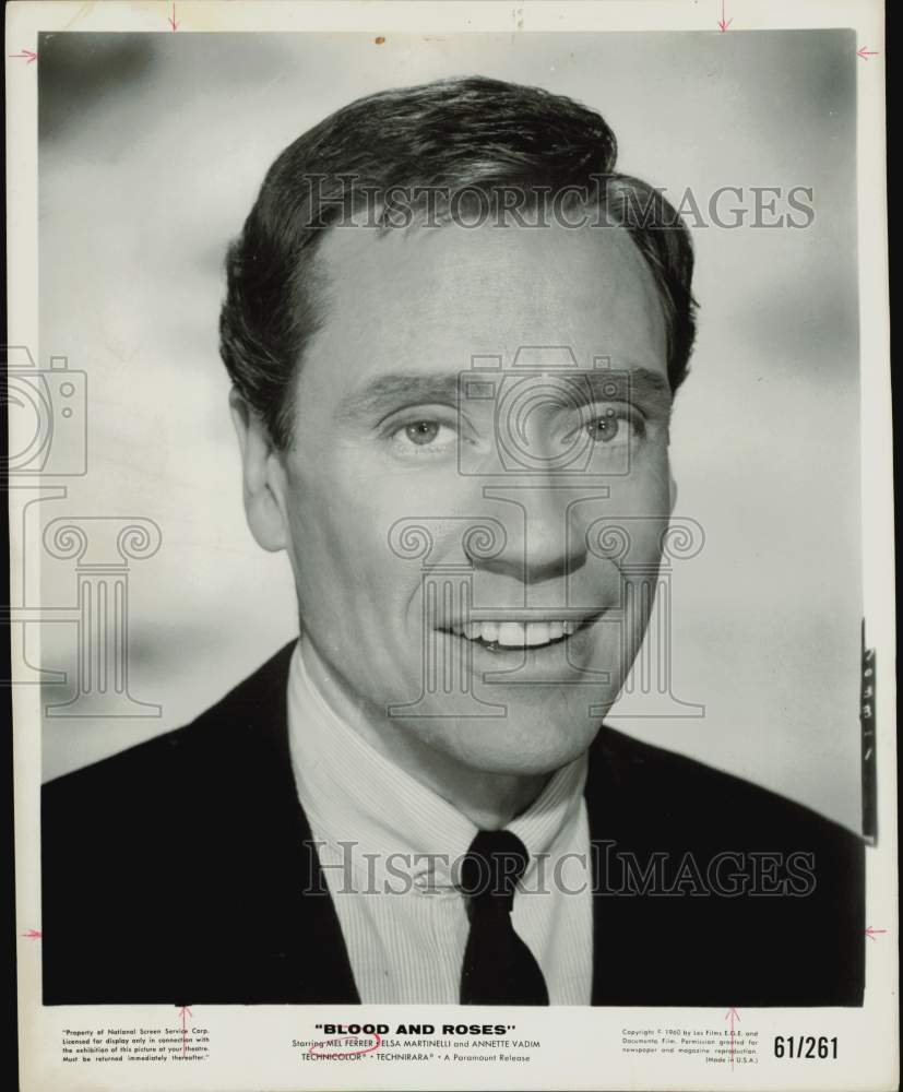 1960 Press Photo Actor Mel Ferrer in &quot;Blood and Roses&quot; Film - hpp29985- Historic Images