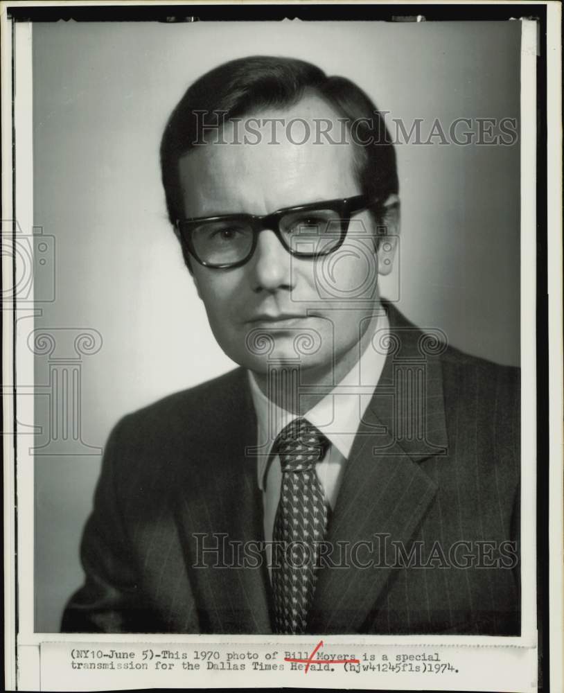 1970 Press Photo TV Host Bill Moyers - hpp30016- Historic Images