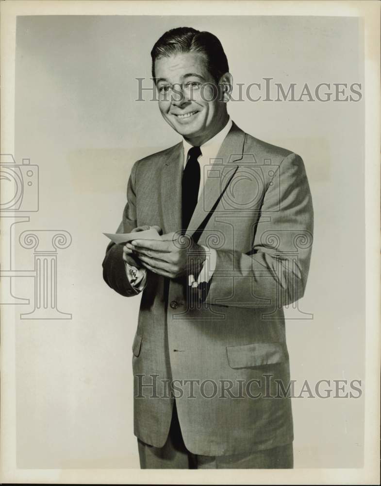 1957 Press Photo Bill Nimmo, Emcee &amp; TV Quiz Show Host - hpp30146- Historic Images