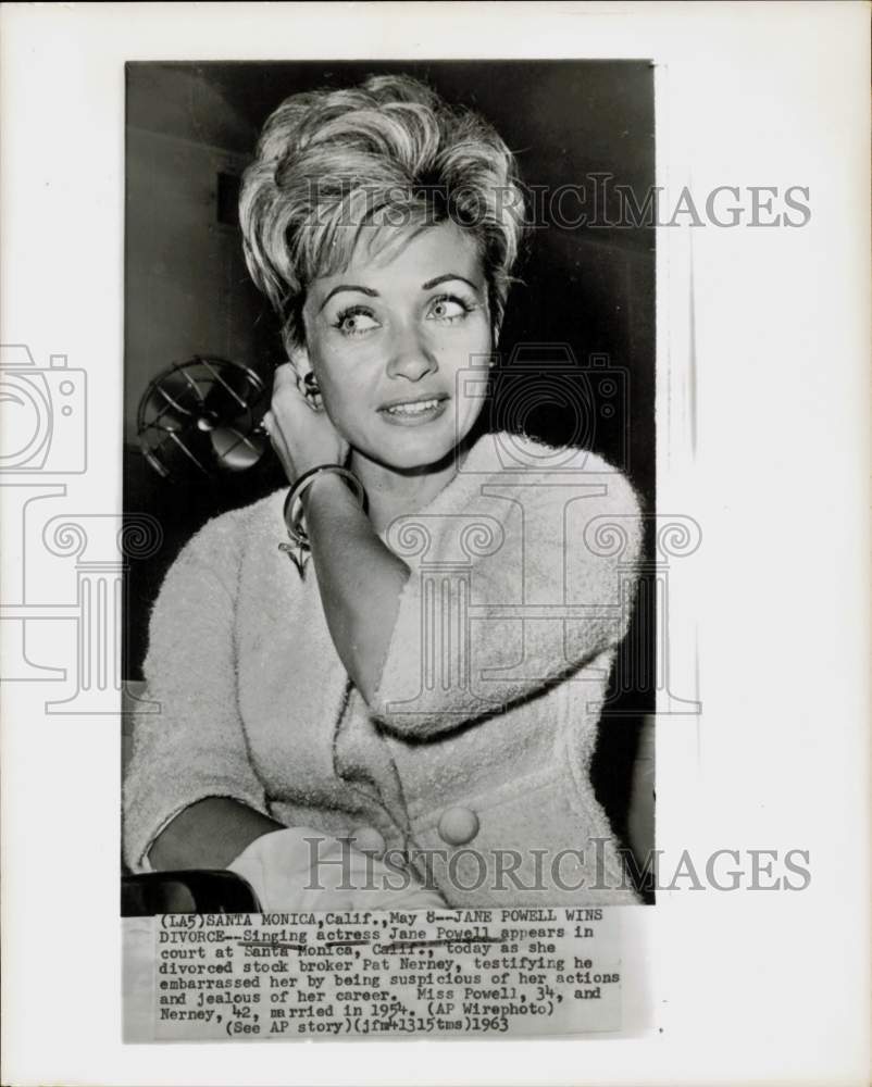 1963 Press Photo Jane Powell appears in Santa Monica divorce court. - hpp30261- Historic Images