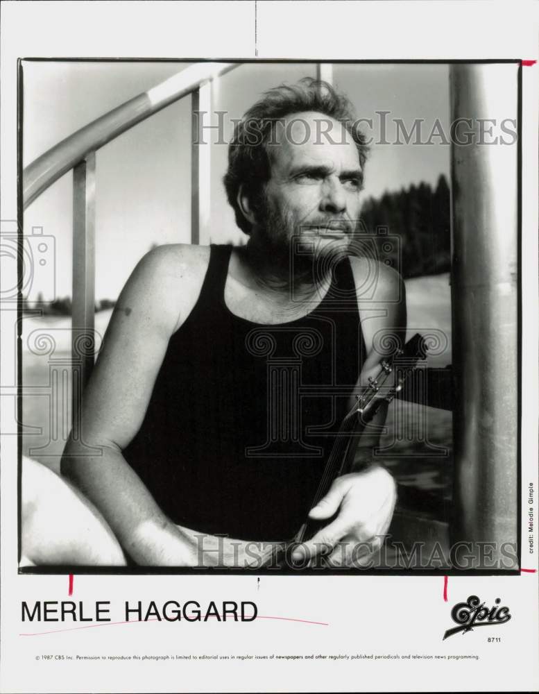 1987 Press Photo Musician Merle Haggard - hpp30882- Historic Images