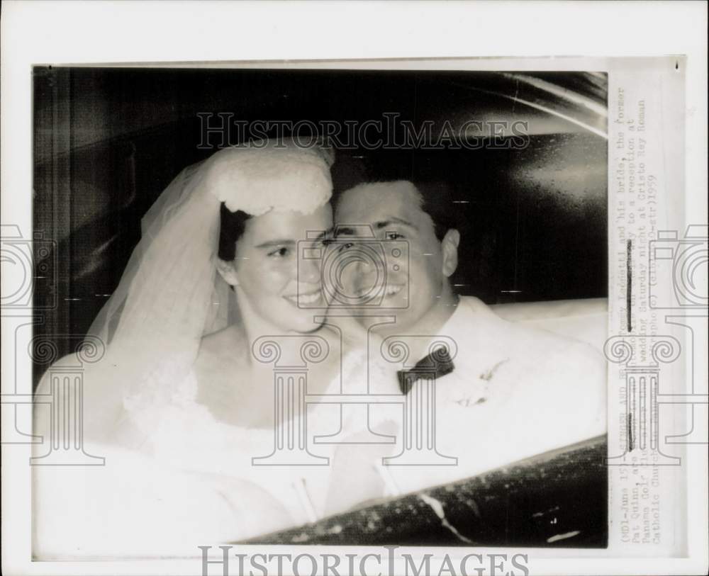 1959 Press Photo Singer Tommy Leonetti &amp; Pat Quinn on Wedding Day, Panama- Historic Images