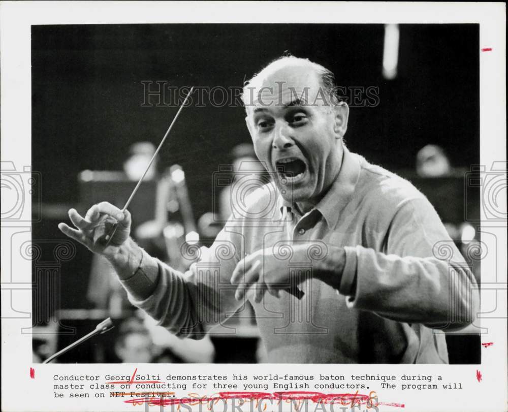 1978 Press Photo Conductor Georg Solti on &quot;NET Festival&quot; - hpp31266- Historic Images