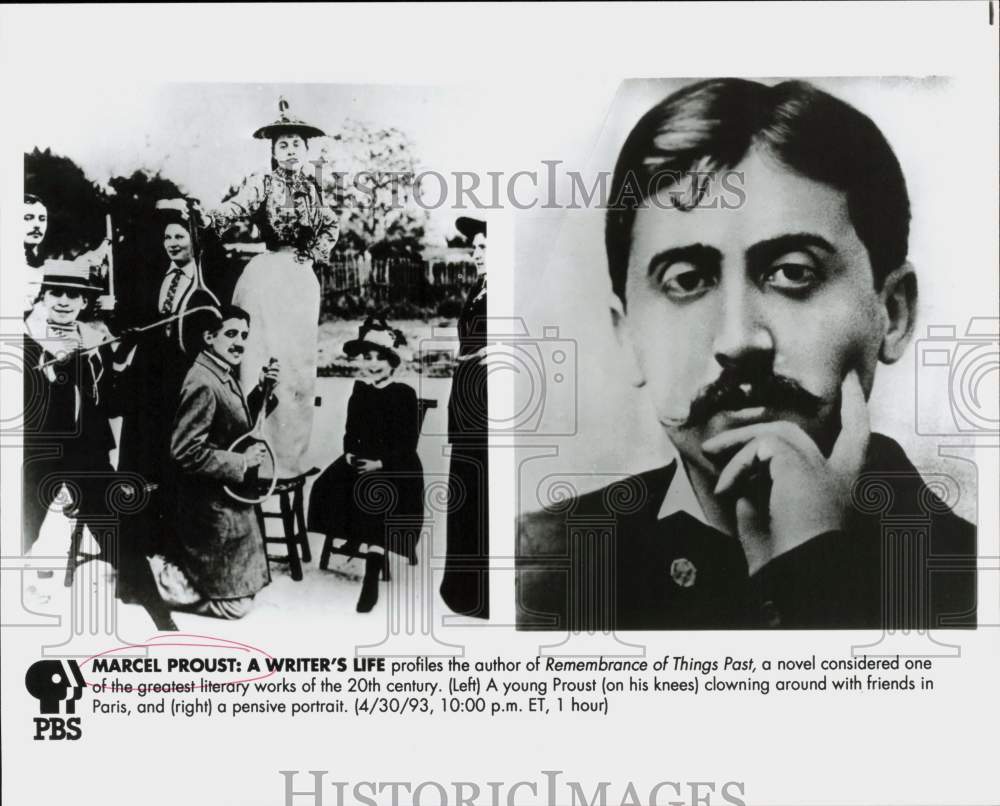 1993 Press Photo Writer Marcel Proust Alone &amp; With Friends in Paris - hpp31388- Historic Images