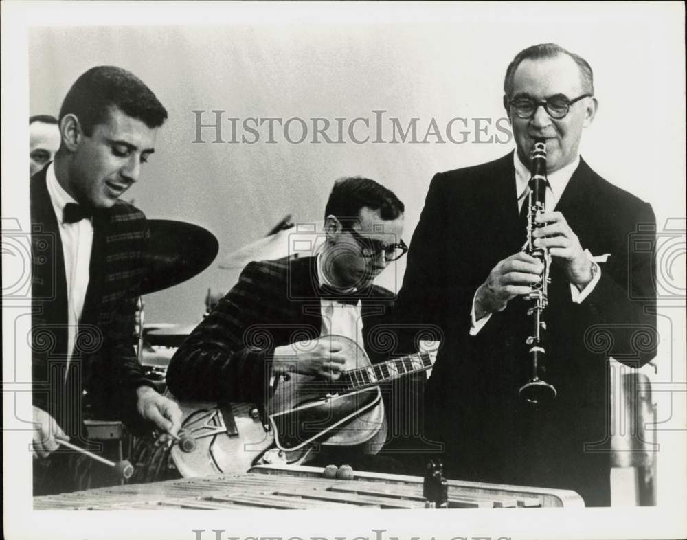 1961 Press Photo Harry Sheppard, Howie Collins, Mousie Alexander, Benny Goodman- Historic Images