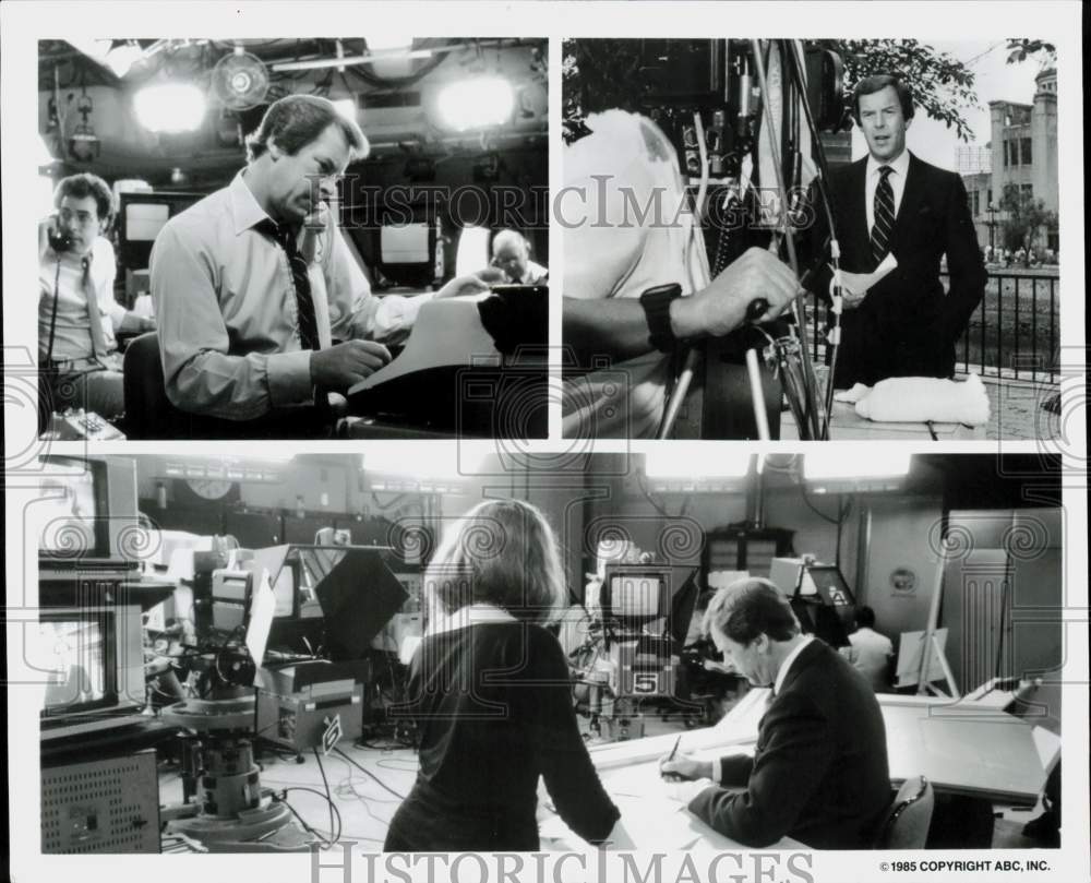 1985 Press Photo Anchor Peter Jennings in &quot;ABC Notebook: Making the News&quot;- Historic Images