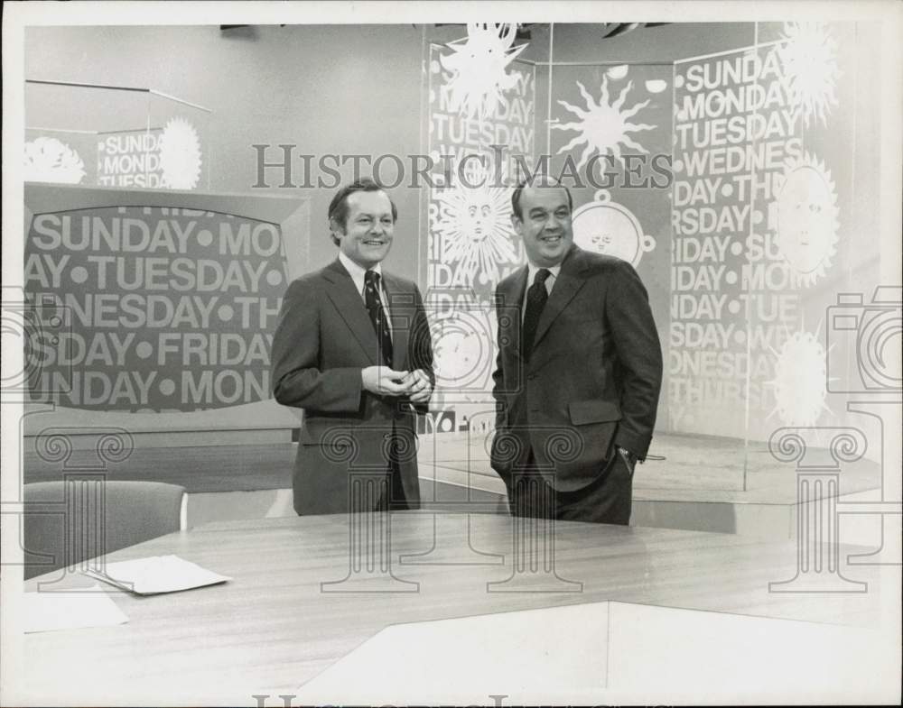 1979 Press Photo Bob Schieffer, Charles Kuralt on CBS News&#39; &quot;Morning&quot;- Historic Images