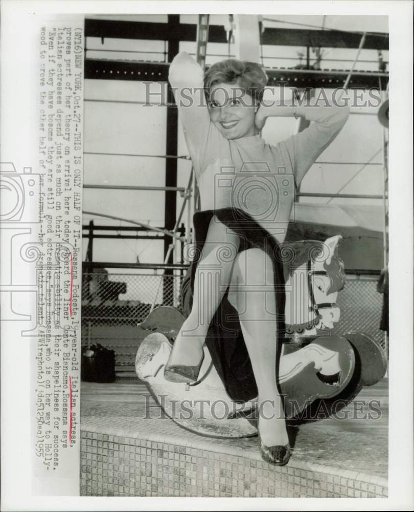 1955 Press Photo Italian Actress Rossana Podesta in New York - hpp31715- Historic Images