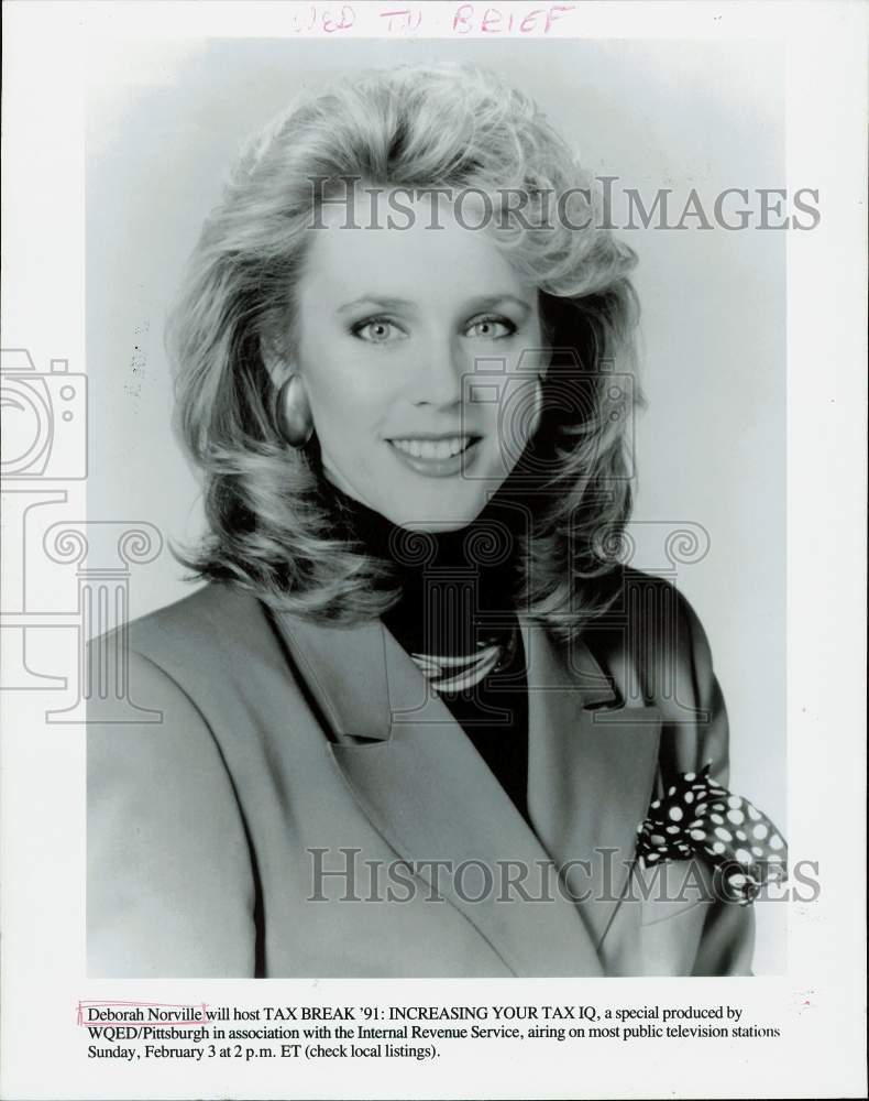 1991 Press Photo TV Host Deborah Norville - hpp31829- Historic Images