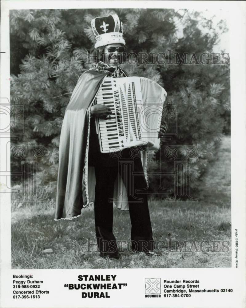 1983 Press Photo Musician Stanley &quot;Buckwheat&quot; Dural - hpp32083- Historic Images