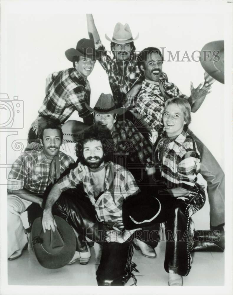 Press Photo Raw Satin, Group of Cowboys - hpp32236- Historic Images