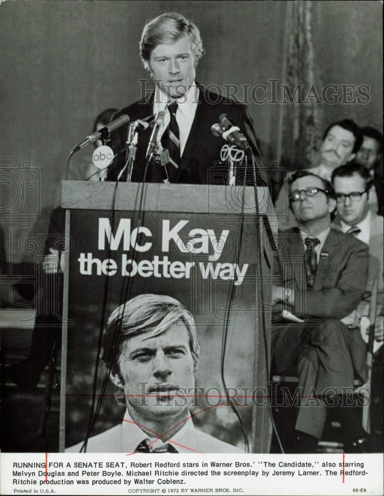 1972 Press Photo Actor Robert Redford in &quot;The Candidate&quot; - hpp32249- Historic Images