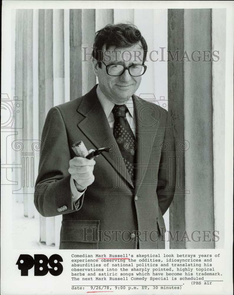 1978 Press Photo Comedian Mark Russell - hpp32294- Historic Images