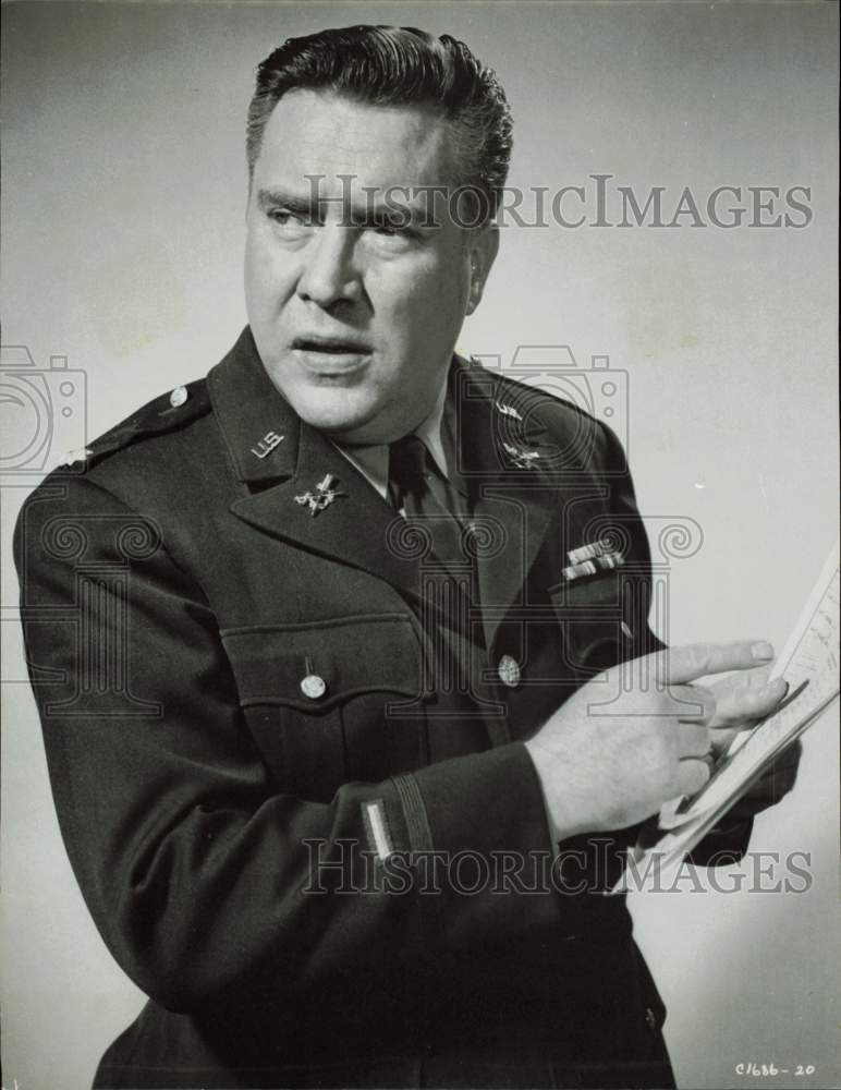 1959 Press Photo Actor Edmond O&#39;Brien in Military Uniform - hpp32422- Historic Images