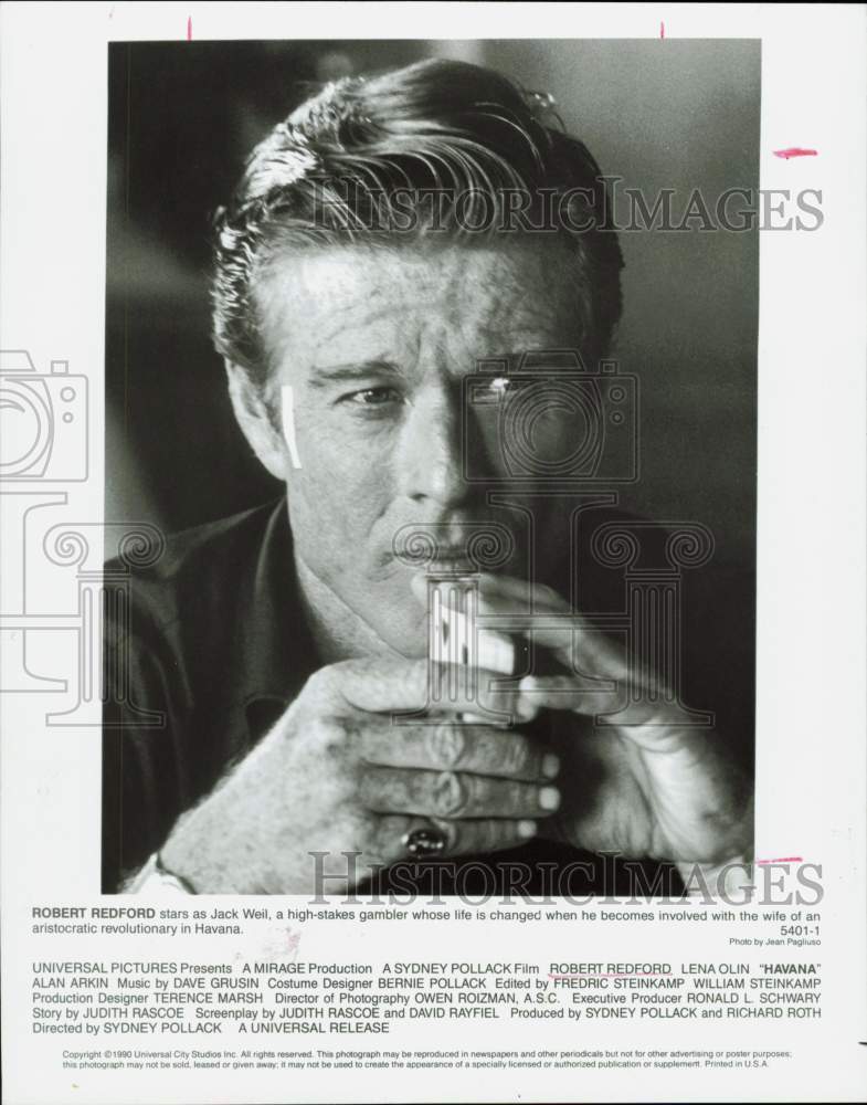 1990 Press Photo Actor Robert Redford in &quot;Havana&quot; - hpp32769- Historic Images