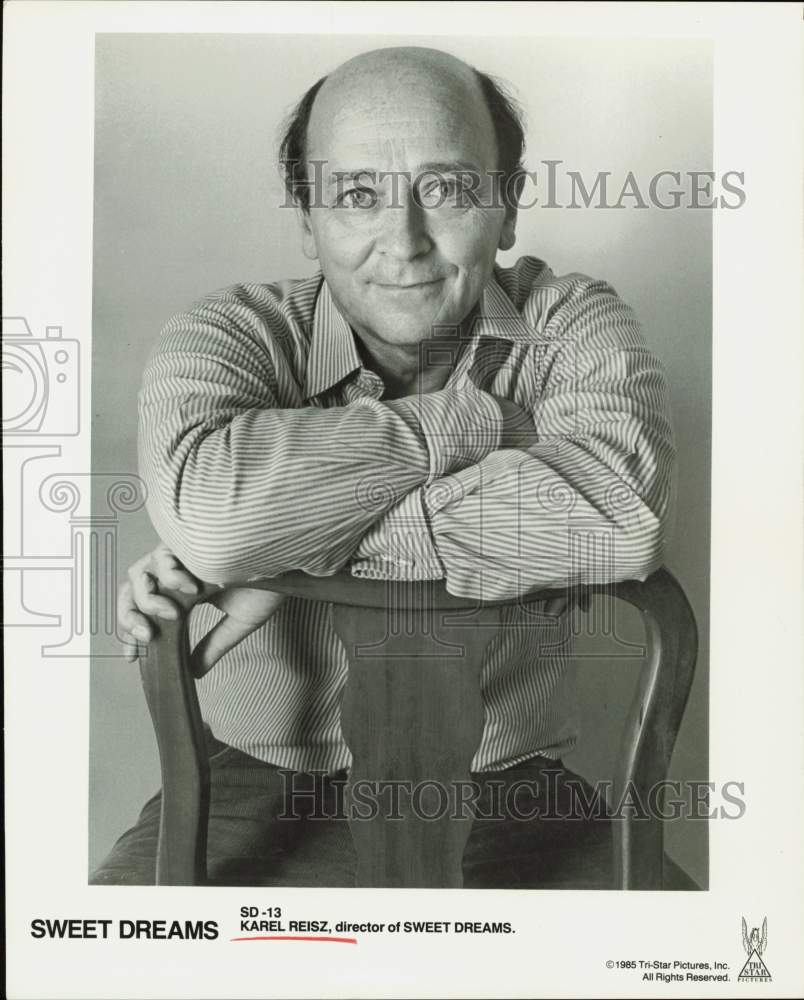 1985 Press Photo Karel Reisz, Director of &quot;Sweet Dreams&quot; - hpp32795- Historic Images