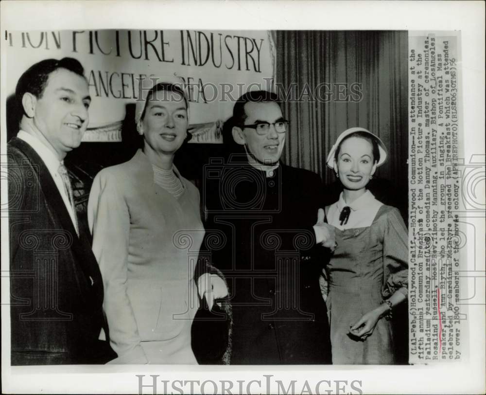 1956 Press Photo Attendees of Communion Breakfast of the Motion Picture Industry- Historic Images