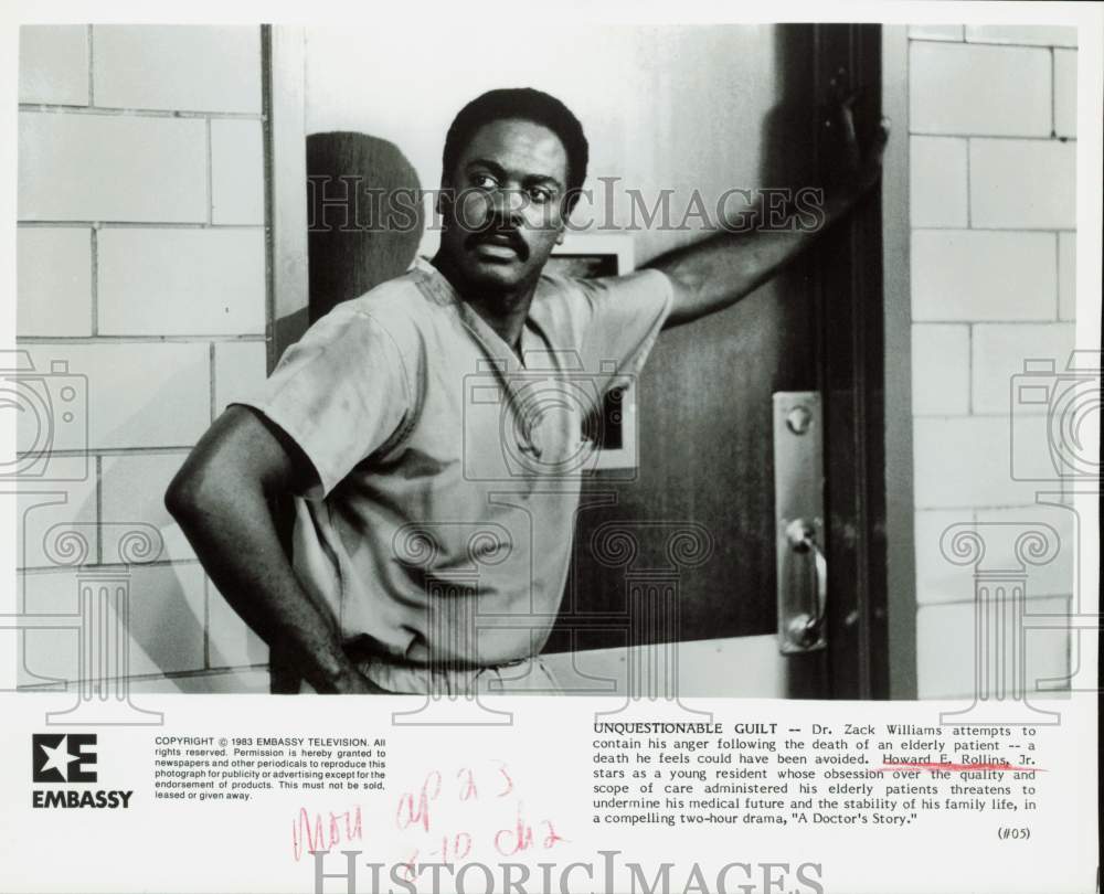 1983 Press Photo Actor Howard E. Rollins, Jr. in &quot;A Doctor&#39;s Story&quot; - hpp32945- Historic Images