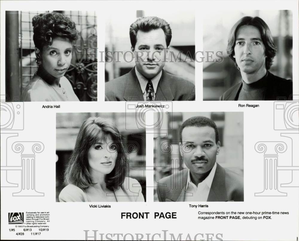 1993 Press Photo Correspondents on &quot;Front Page&quot; FOX TV Show - hpp33025- Historic Images