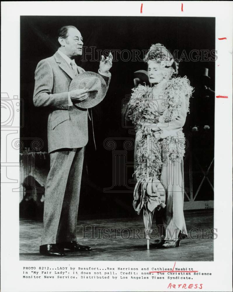 1981 Press Photo Rex Harrison &amp; Cathleen Nesbitt in &quot;My Fair Lady&quot; - hpp33165- Historic Images