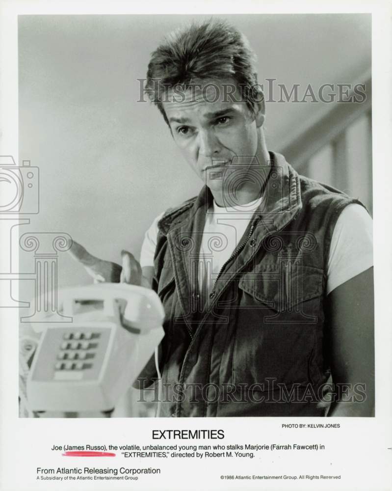 1986 Press Photo Actor James Russo in "Extremities" - hpp33823- Historic Images