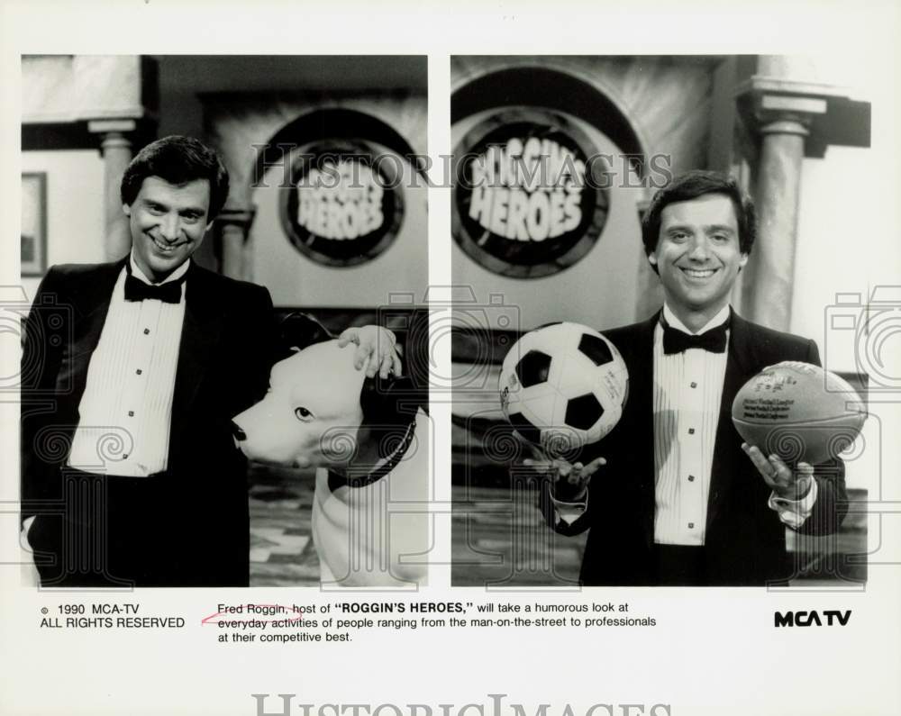 1990 Press Photo Fred Roggin, Host of &quot;Roggin&#39;s Heroes&quot; - hpp33949- Historic Images