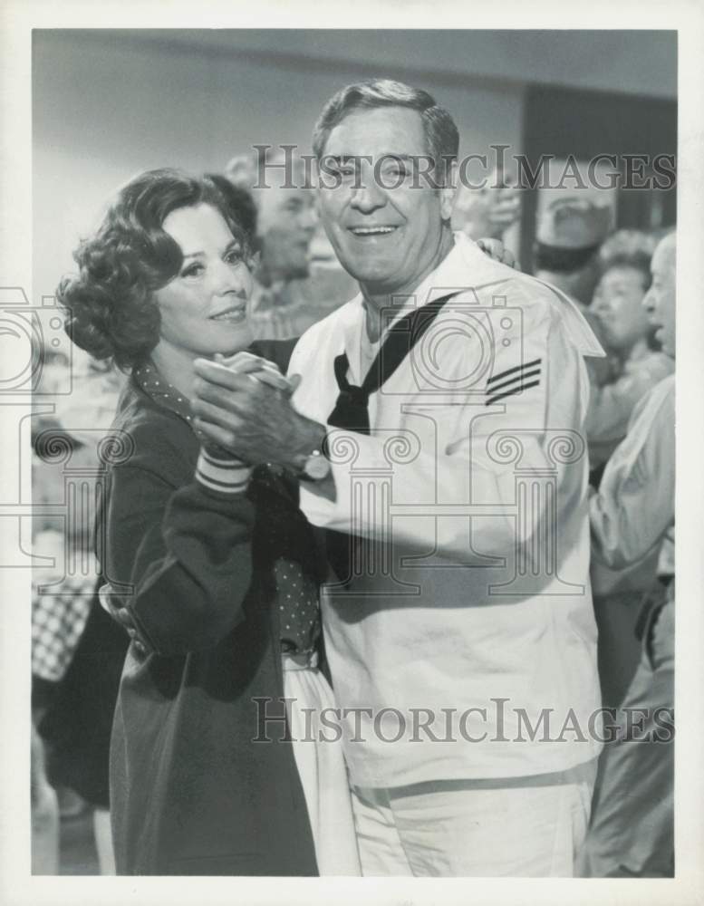 1979 Press Photo Craig Stevens and Eleanor Parker on &quot;Fantasy Island&quot; TV Show- Historic Images