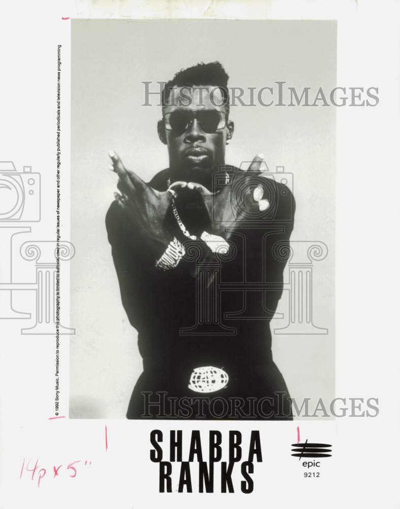 1992 Press Photo Shabba Ranks - hpp34137- Historic Images