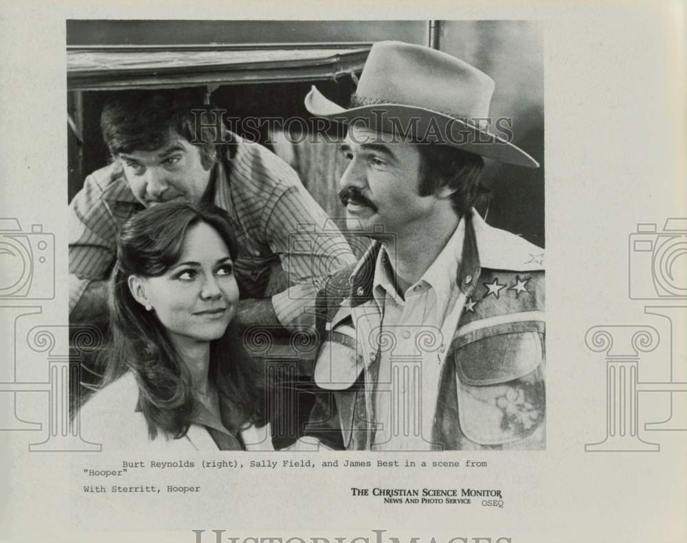 Press Photo Burt Reynolds, Sally Field, James Best in &quot;Hooper&quot; - hpp34279- Historic Images