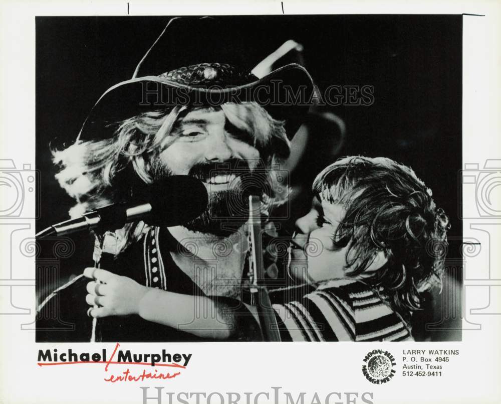 1974 Press Photo Entertainer Michael Murphey with Young Boy - hpp34281- Historic Images