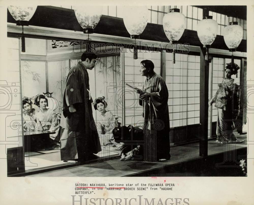 1956 Press Photo Baritone Satoshi Nakimura in &quot;Madame Butterfly&quot; Opera- Historic Images