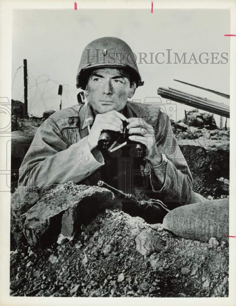 1962 Press Photo Actor Gregory Peck in &quot;Pork Chop Hill&quot; - hpp34490- Historic Images