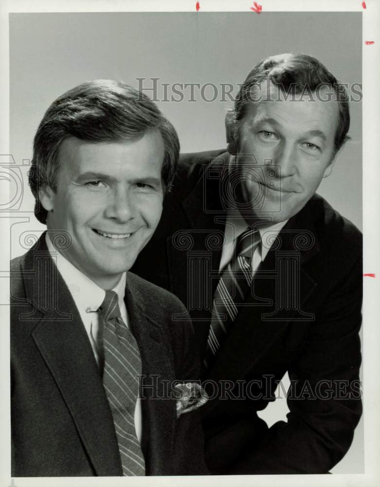 1982 Press Photo NBC News Correspondents Tom Brokaw &amp; Roger Mudd - hpp34541- Historic Images