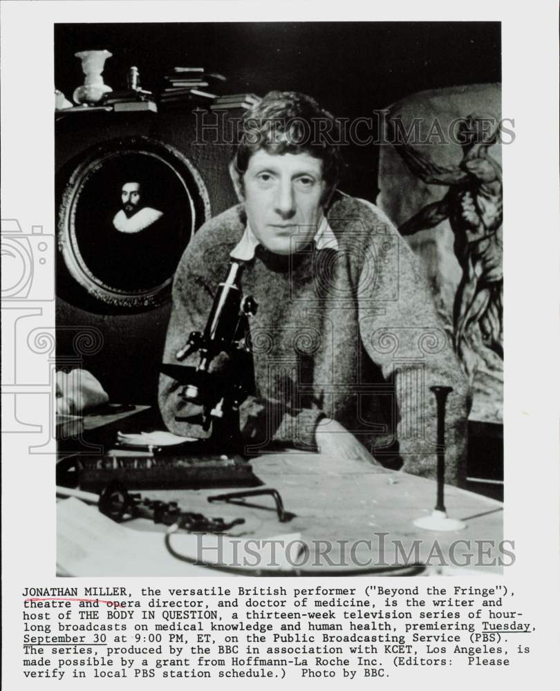 Press Photo Jonathan Miller, Host of "The Body in Question" TV Series- Historic Images