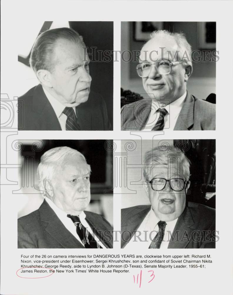 Press Photo Political Figures Interviewed in &quot;Dangerous Years&quot; - hpp34636- Historic Images