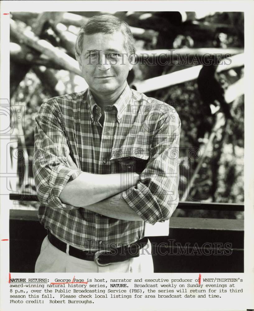 1984 Press Photo George Page, Host of &quot;Nature&quot; TV Series - hpp34733- Historic Images