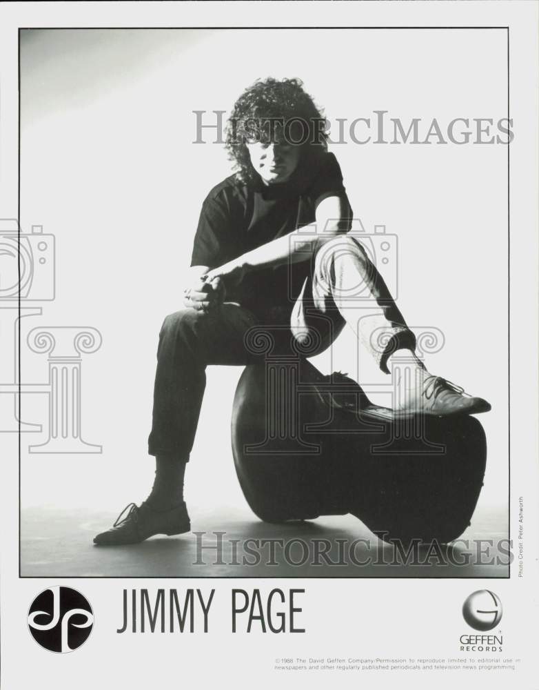 1988 Press Photo Guitarist Jimmy Page - hpp34767- Historic Images