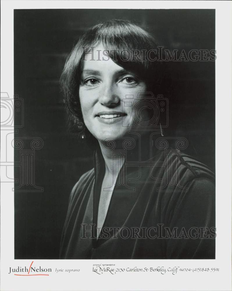 Press Photo Judith Nelson, Lyric Soprano - hpp35305- Historic Images