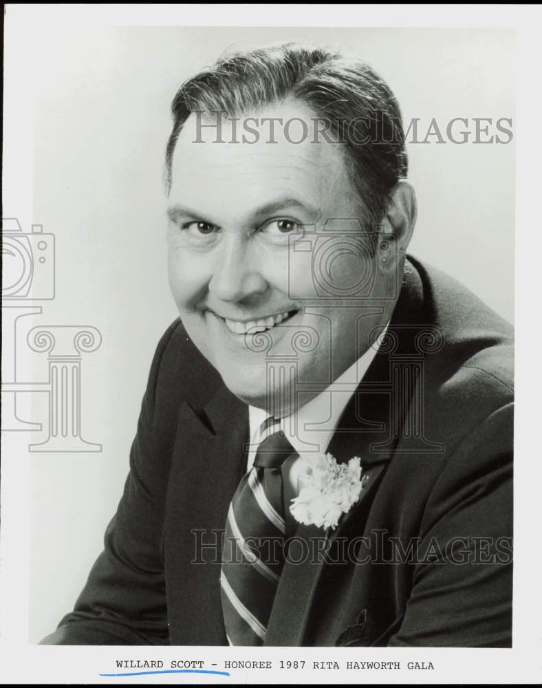 1987 Press Photo Willard Scott, Honoree at Rita Hayworth Gala - hpp35360- Historic Images