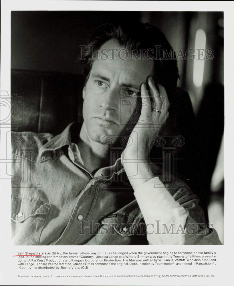 1984 Press Photo Actor Sam Shepard in &quot;Country&quot; - hpp35384- Historic Images