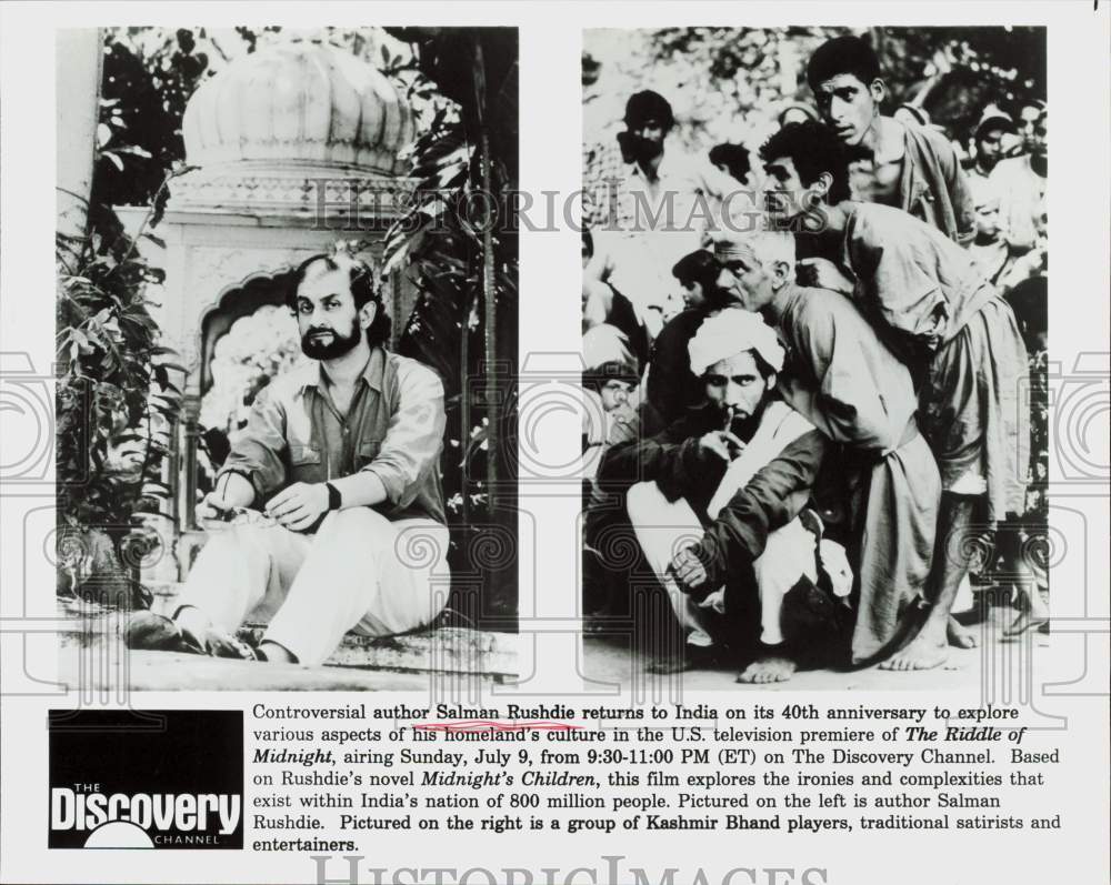 Press Photo Author Salman Rushdie &amp; Kashmir Bhand Players - hpp35757- Historic Images