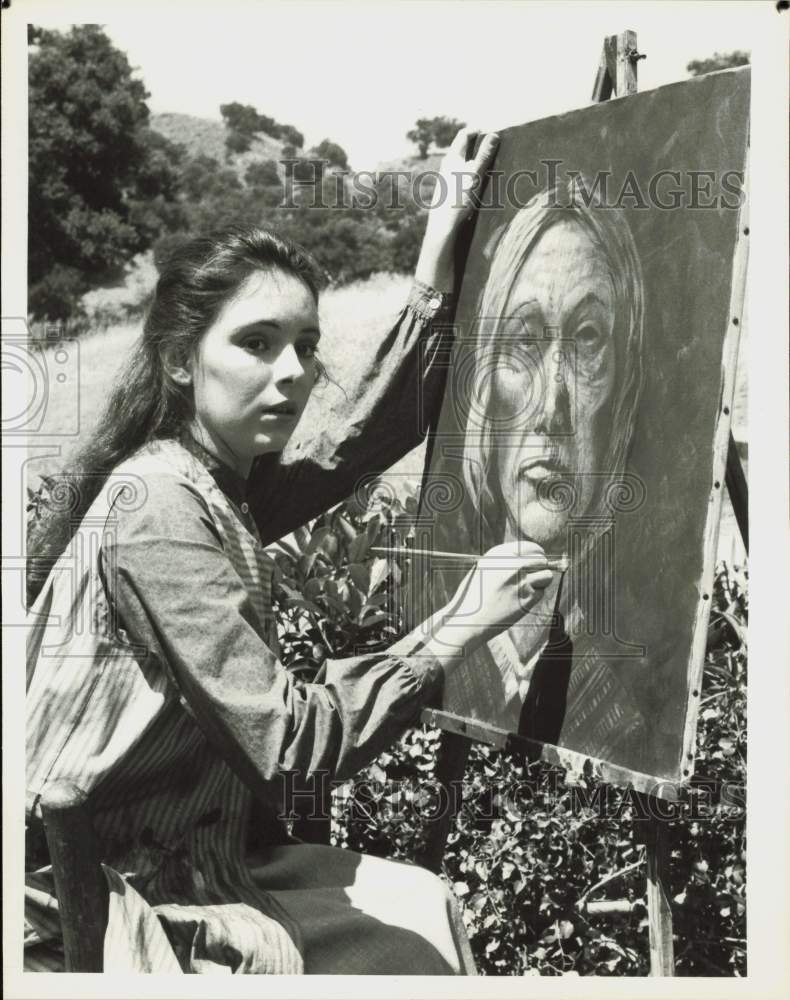 Press Photo Actress Madeleine Stowe, Painting on "Little House on the Prairie"- Historic Images