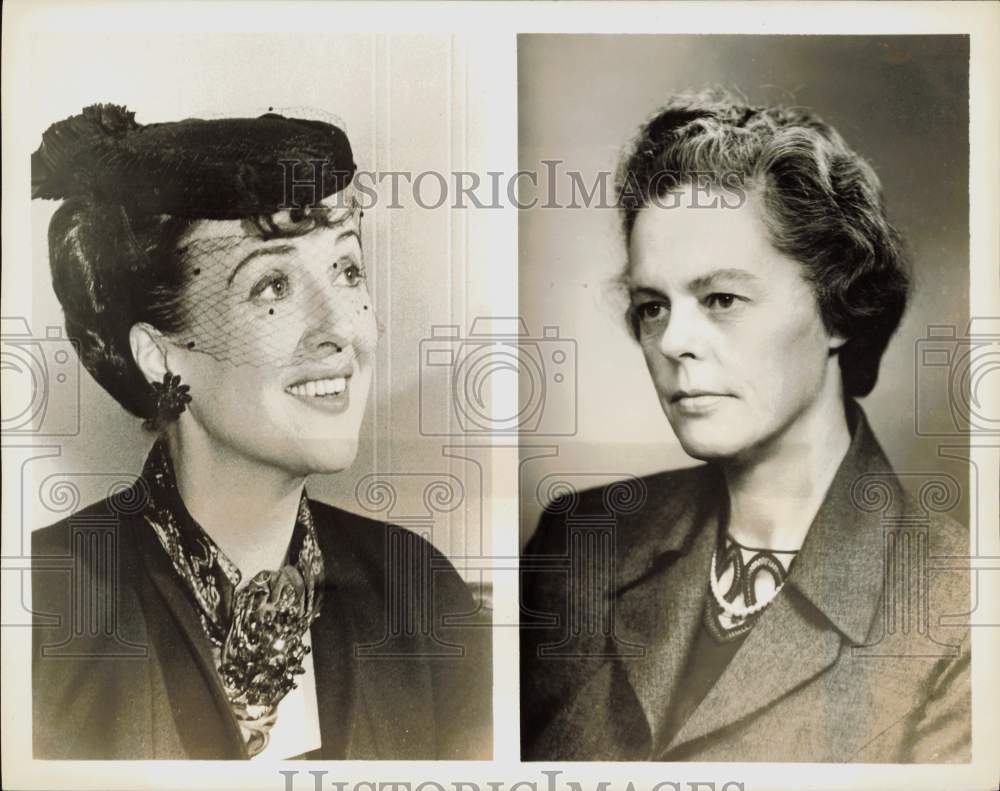 1957 Press Photo Gypsy Rose Lee and Mrs. John G. Lee on &quot;Person to Person.&quot;- Historic Images