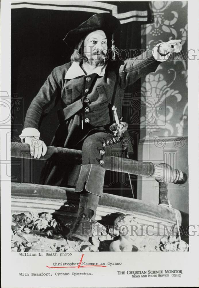 1973 Press Photo Christopher Plummer as Cyrano in &quot;Cyrano de Bergerac.&quot;- Historic Images