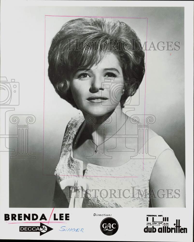 1965 Press Photo Brenda Lee, rockabilly, country and pop singer. - hpp37003- Historic Images