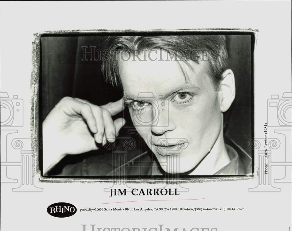 1981 Press Photo Jim Carroll, Rhino recording artist - hpp37088- Historic Images