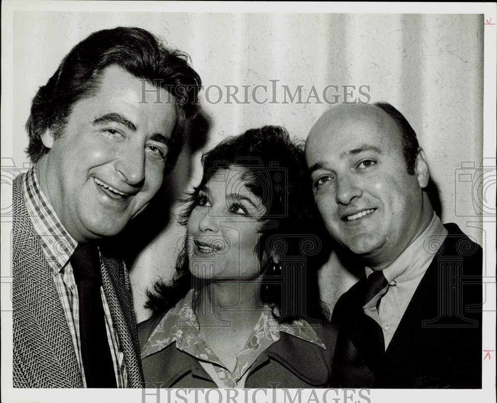 1972 Press Photo Doug Brinkman, Actress Suzanne Pleshette, Tom Holliday- Historic Images