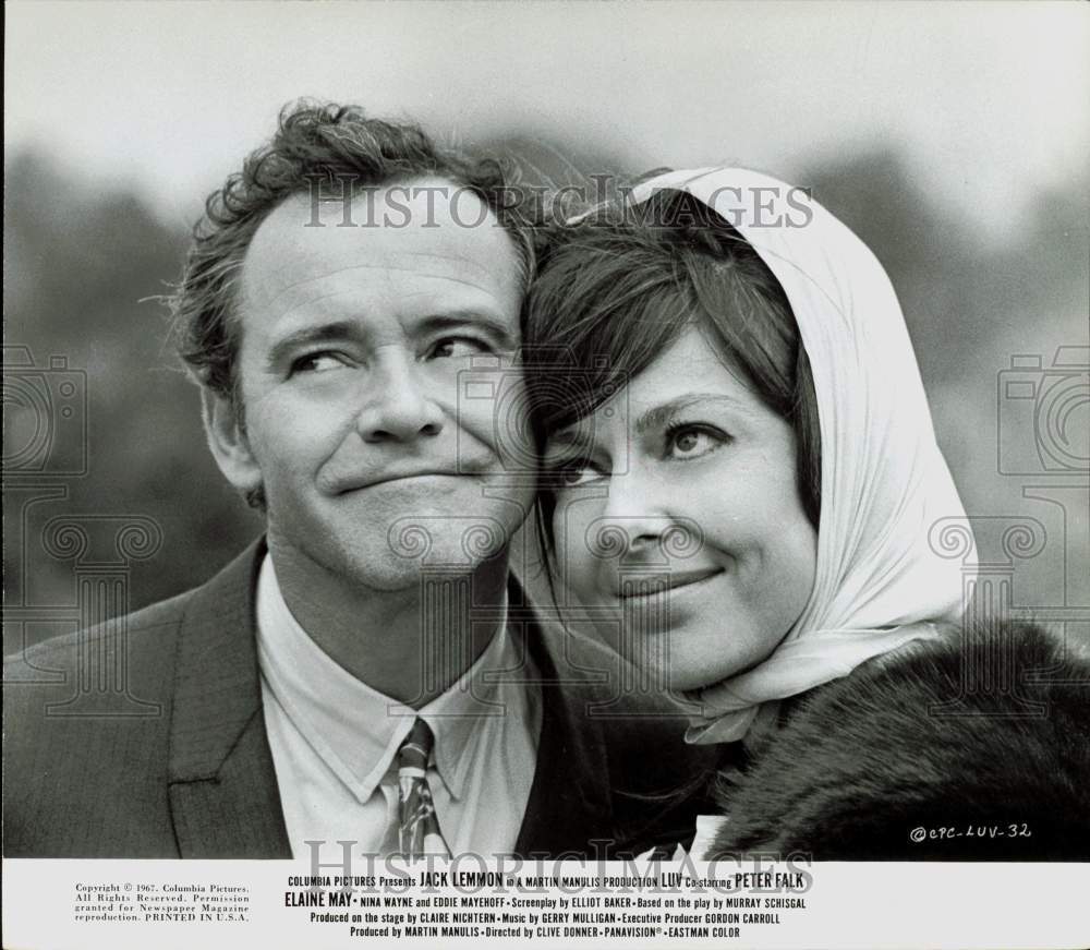 1967 Press Photo Actors Jack Lemmon & Elaine May in "Luv" Film - hpp37271- Historic Images