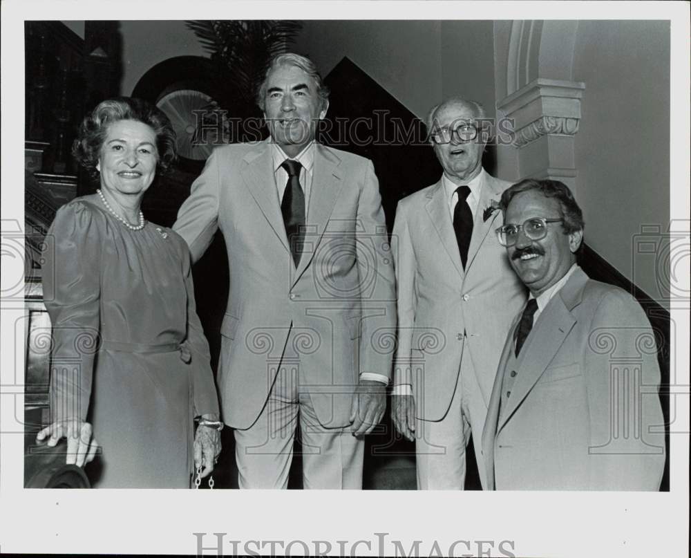 Press Photo Lady Bird Johnson, Gregory Peck, O&#39;Neil Ford, and Dean Hal Box- Historic Images