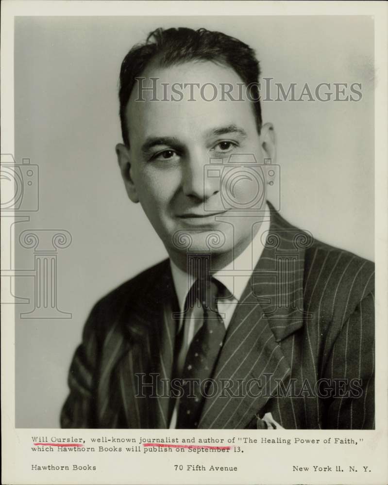 1957 Press Photo Will Oursler, Journalist &amp; Author - hpp37617- Historic Images